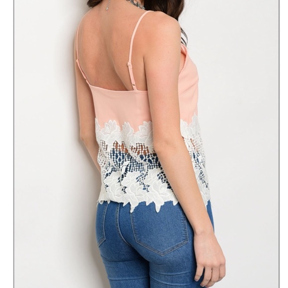 1 Left! Sleeveless Top With Sheer Lace detail - Picture 2 of 6